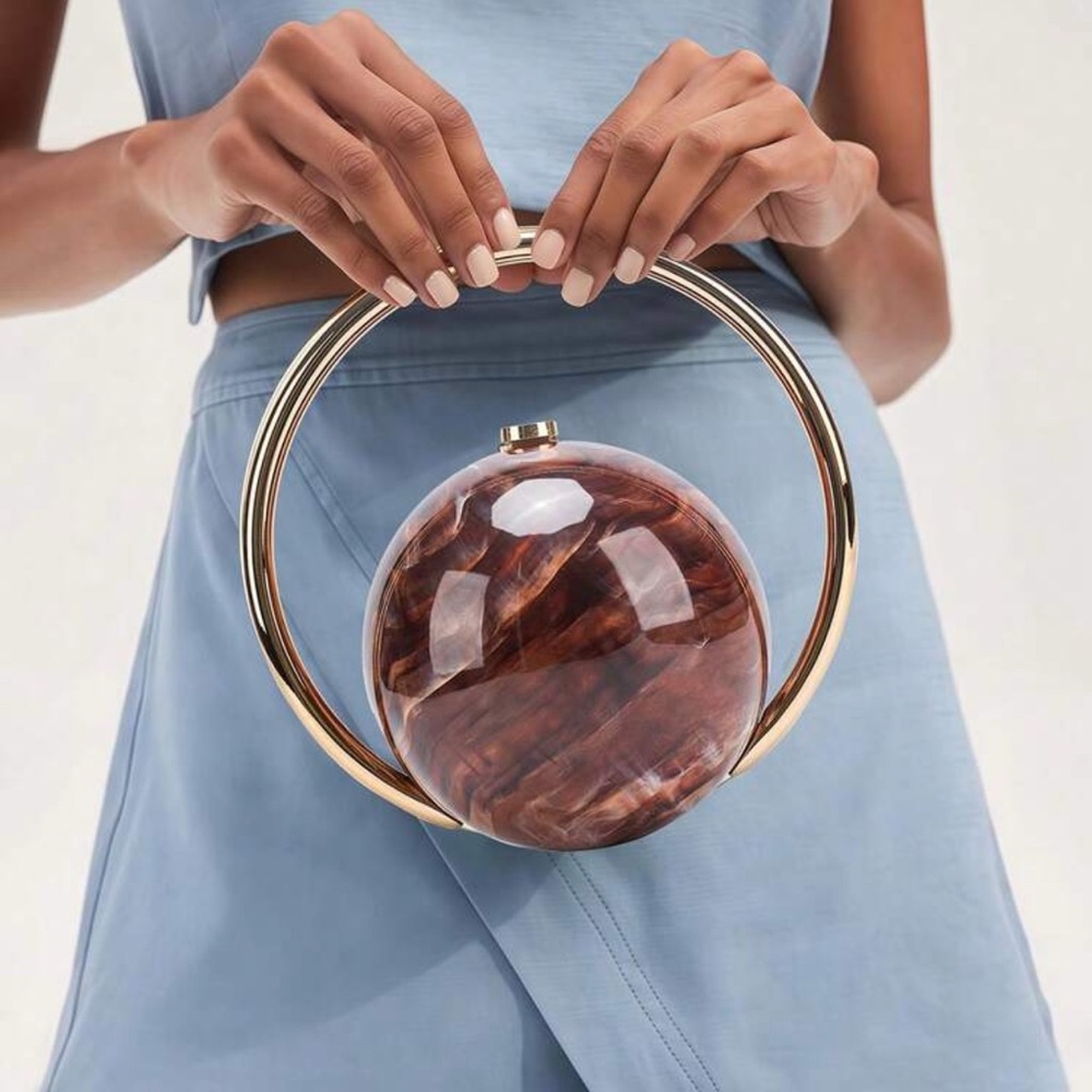 Chic Brown and Gold Women's Clutch
